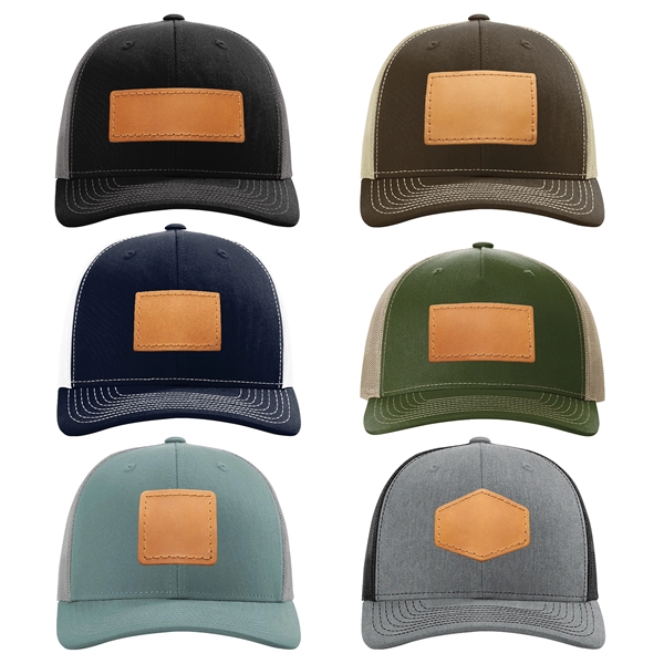 Leather Patch Hats -7 Panel Richardson 168 - Leather Patch Hats -7 Panel Richardson 168 - Image 1 of 13