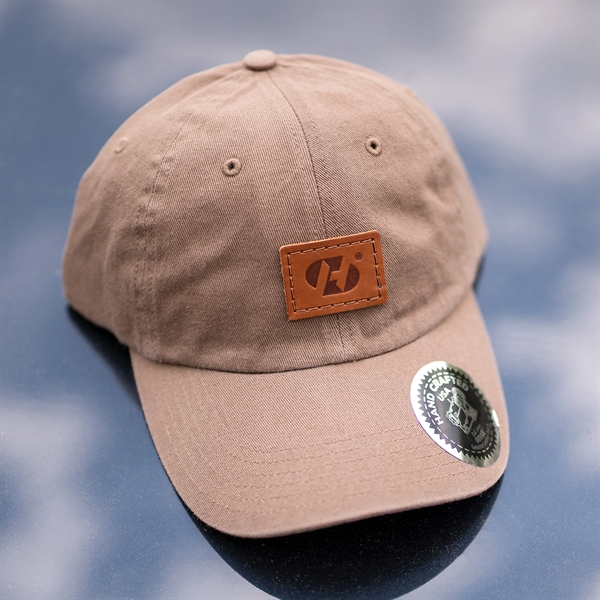 Genuine Leather Patch Hat - Richardson R55 Chino "Dad Hat" - Genuine Leather Patch Hat - Richardson R55 Chino "Dad Hat" - Image 6 of 10