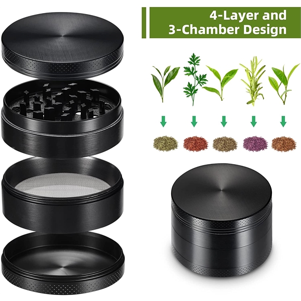 Aluminum 4-Layer Zinc Alloy Herb Grinder - Aluminum 4-Layer Zinc Alloy Herb Grinder - Image 2 of 4