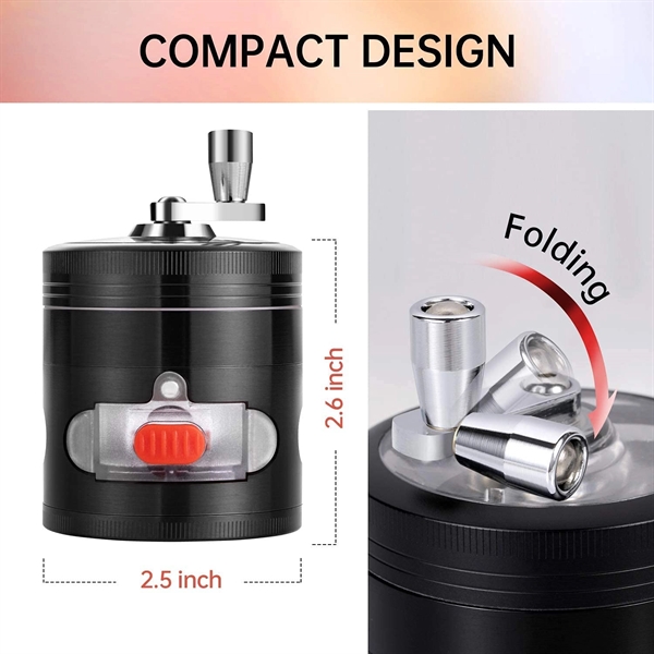 Aluminum 4-Layer Zinc Alloy Grinder With Handle - Aluminum 4-Layer Zinc Alloy Grinder With Handle - Image 2 of 3