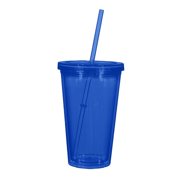 16 Oz Translucent Acrylic Tumbler With Straw&Lid - 16 Oz Translucent Acrylic Tumbler With Straw&Lid - Image 4 of 5