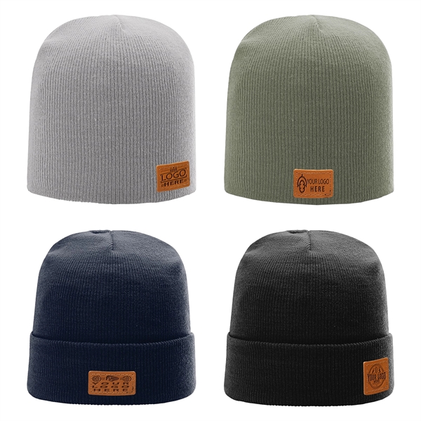 Genuine Leather Patch Beanie - Richardson R15 or R18 - Genuine Leather Patch Beanie - Richardson R15 or R18 - Image 0 of 21