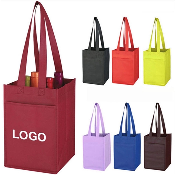 Non-Woven 4 Bottle Wine Tote - Non-Woven 4 Bottle Wine Tote - Image 0 of 0