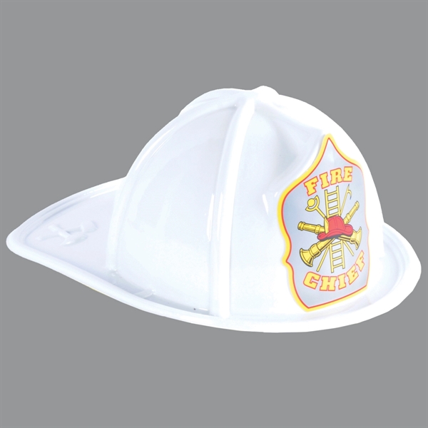White Plastic Fire Chief Hat - White Plastic Fire Chief Hat - Image 0 of 0