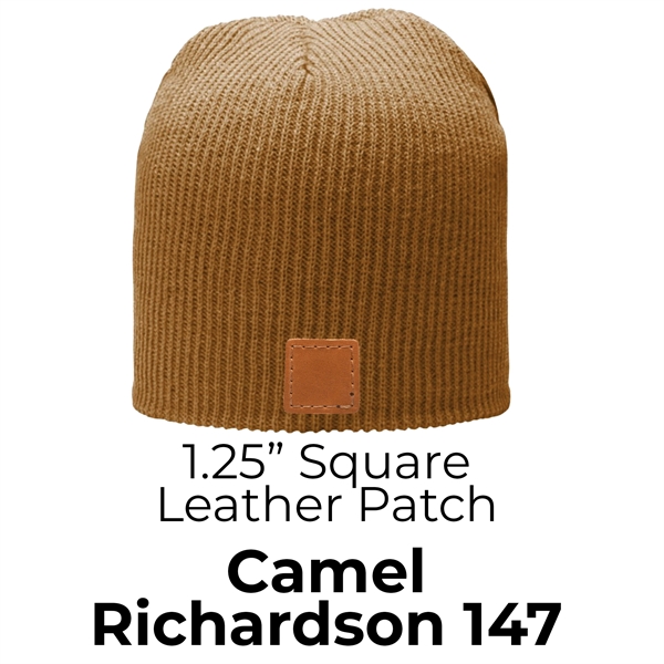 Genuine Leather Patch Beanie - Richardson - Genuine Leather Patch Beanie - Richardson - Image 4 of 19