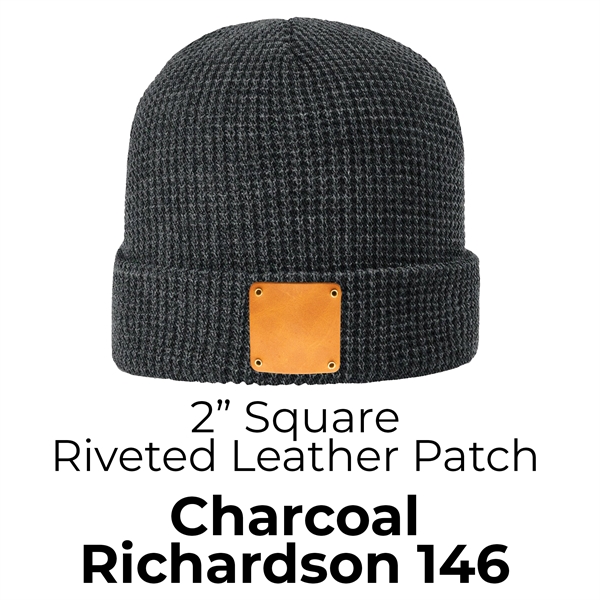 Full-Grain Leather Patch Beanie - Riveted - Full-Grain Leather Patch Beanie - Riveted - Image 1 of 12
