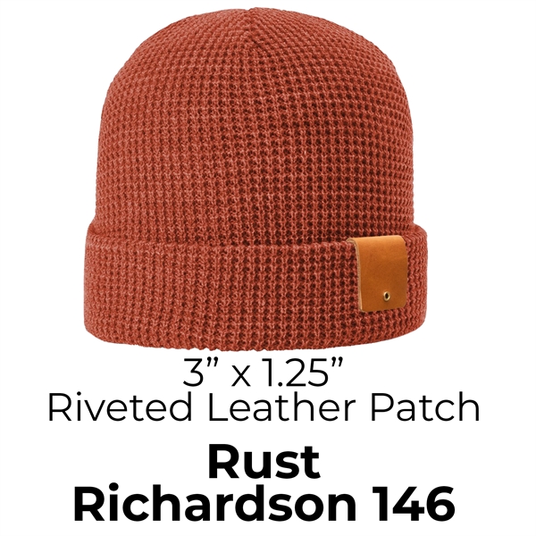 Full-Grain Leather Patch Beanie - Riveted - Full-Grain Leather Patch Beanie - Riveted - Image 4 of 12