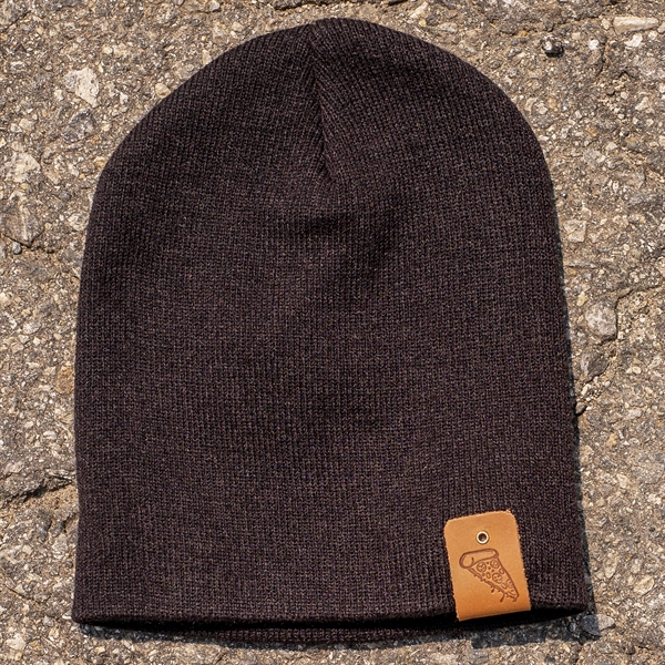 Full-Grain Leather Patch Beanie - Riveted - Full-Grain Leather Patch Beanie - Riveted - Image 9 of 12