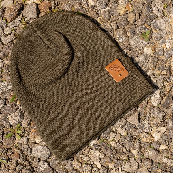 Full-Grain Leather Patch Beanie - Riveted - Full-Grain Leather Patch Beanie - Riveted - Image 12 of 12