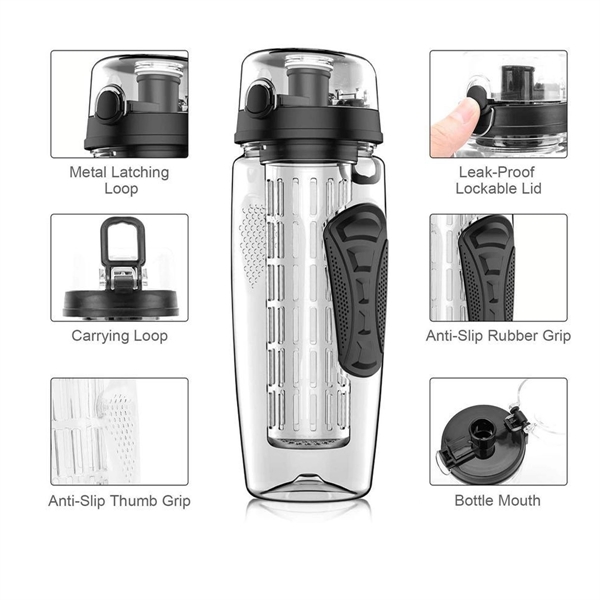 32oz Tritan Fruit Infuser Water Bottle - 32oz Tritan Fruit Infuser Water Bottle - Image 3 of 4