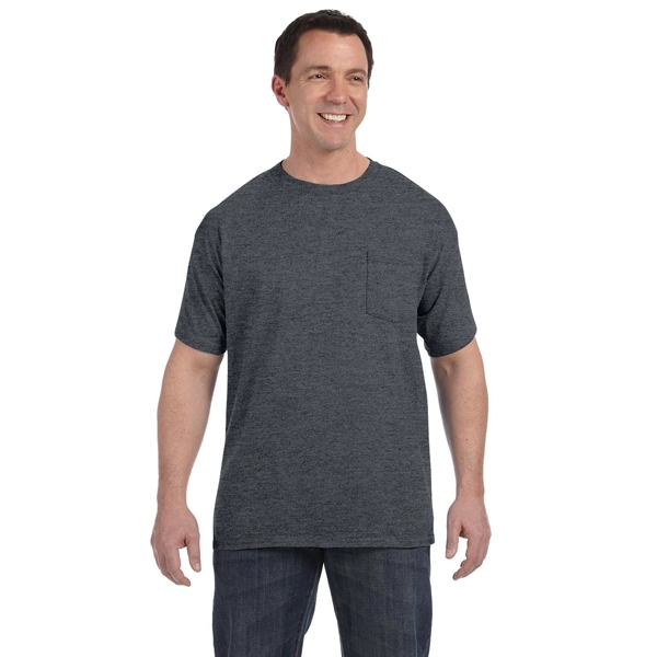 Hanes Men's 6.1 oz Tagless Pocket T-Shirt - Hanes Men's 6.1 oz Tagless Pocket T-Shirt - Image 2 of 7