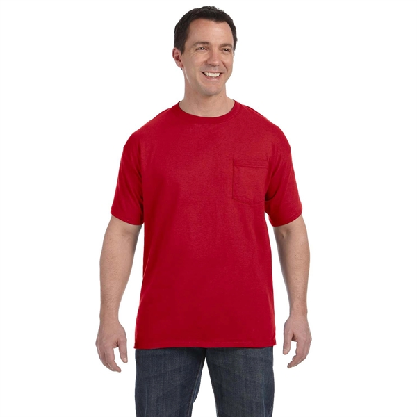 Hanes Men's 6.1 oz Tagless Pocket T-Shirt - Hanes Men's 6.1 oz Tagless Pocket T-Shirt - Image 3 of 7