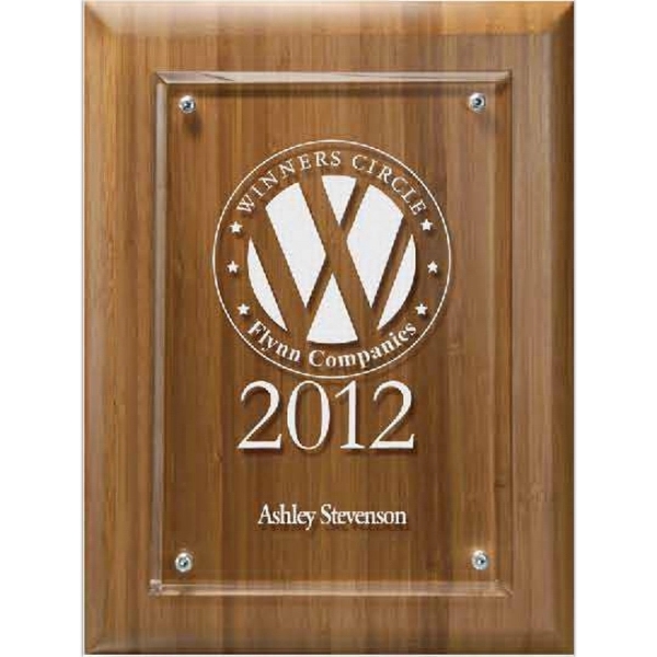 Lasered Lucite on Bamboo Board