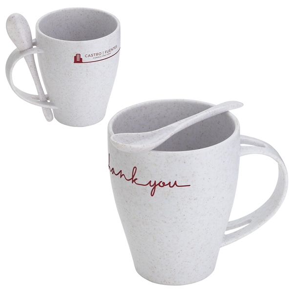 Sip N Stir 12 oz Bamboo/Polypropylene Mug with Spoon - Sip N Stir 12 oz Bamboo/Polypropylene Mug with Spoon - Image 0 of 0