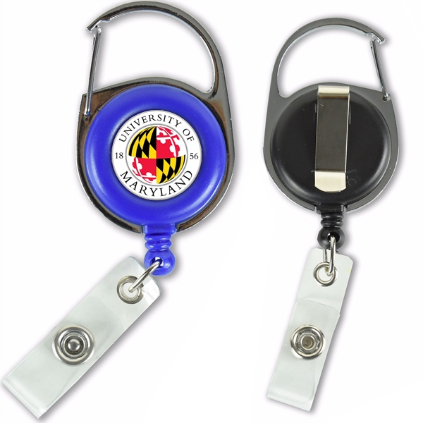 Retractable Carabiner Round Badge Reel w/ Belt Clip - Retractable Carabiner Round Badge Reel w/ Belt Clip - Image 11 of 11
