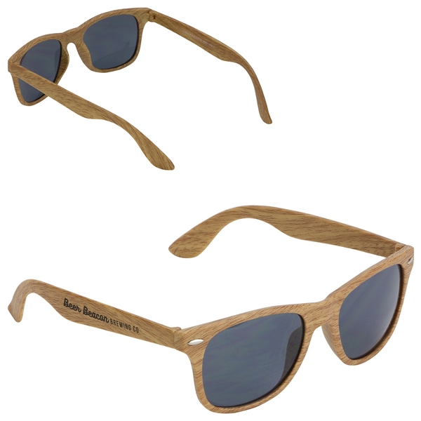 Custom Sebring UV400 Wood Grain Sunglasses