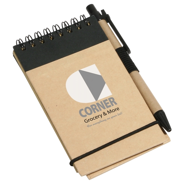 Custom Think Green Recycled Notepad & Pen