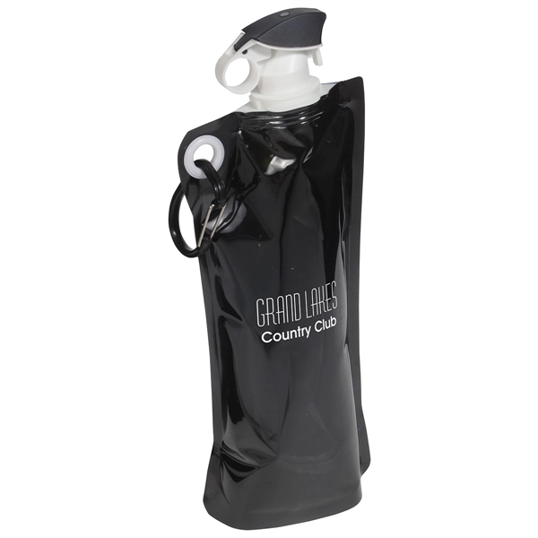 Flip Top Foldable Water Bottle with Carabiner - Flip Top Foldable Water Bottle with Carabiner - Image 1 of 7