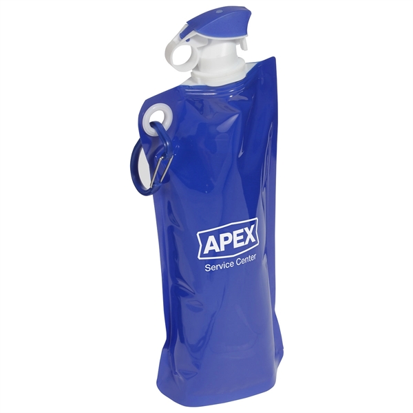 Flip Top Foldable Water Bottle with Carabiner - Flip Top Foldable Water Bottle with Carabiner - Image 2 of 7