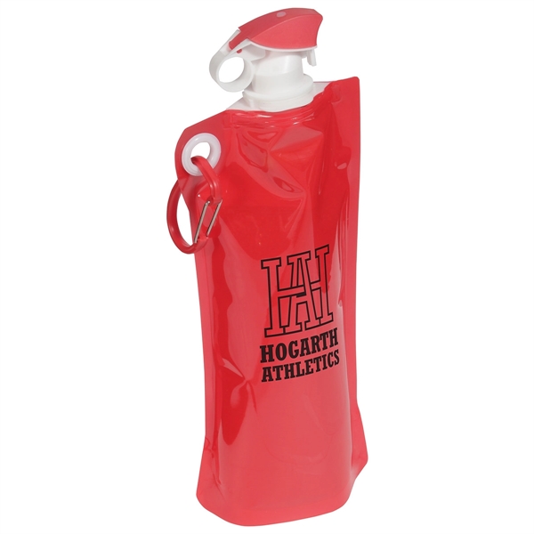 Flip Top Foldable Water Bottle with Carabiner - Flip Top Foldable Water Bottle with Carabiner - Image 6 of 7