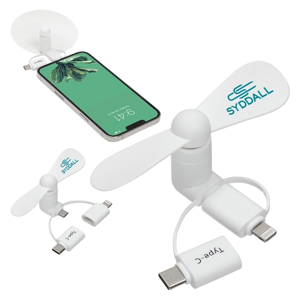 3-in-1 Mini Phone Fan - 3-in-1 Mini Phone Fan - Image 2 of 2