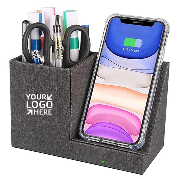 10W Fast Wireless Charger With Desk Organizer - 10W Fast Wireless Charger With Desk Organizer - Image 0 of 4