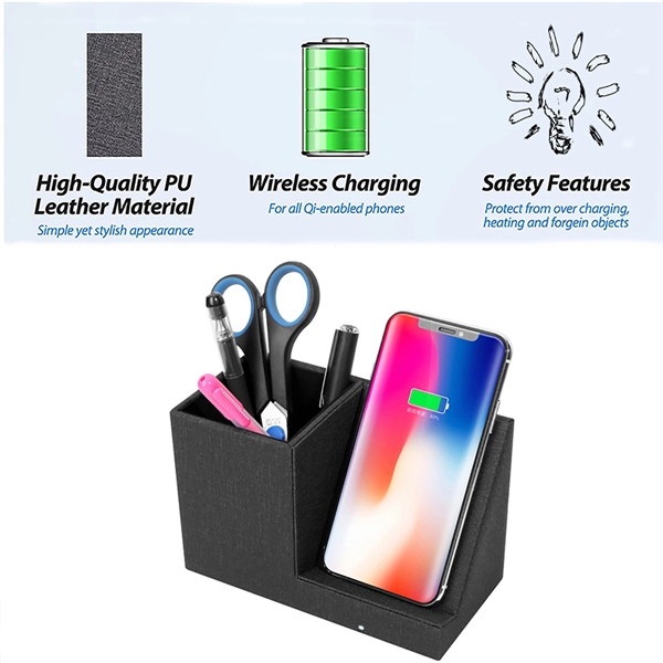 10W Fast Wireless Charger With Desk Organizer - 10W Fast Wireless Charger With Desk Organizer - Image 1 of 4