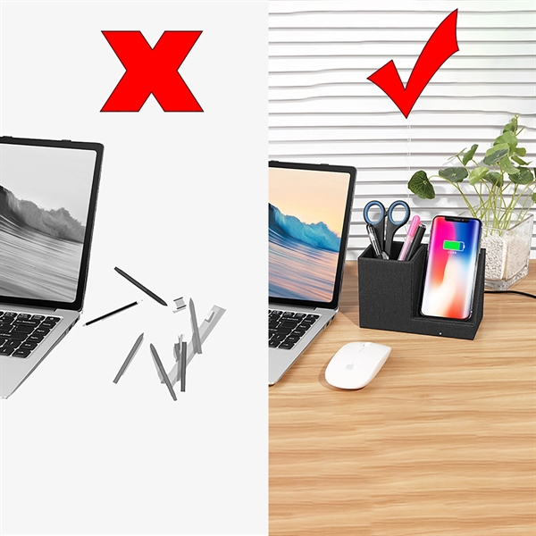 10W Fast Wireless Charger With Desk Organizer - 10W Fast Wireless Charger With Desk Organizer - Image 3 of 4