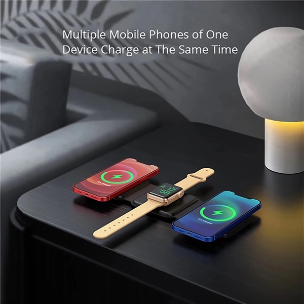 3 In 1 Foldable Magnetic Wireless Charger - 3 In 1 Foldable Magnetic Wireless Charger - Image 1 of 4