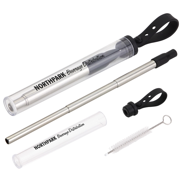 Custom Sip N Slide Telescoping Straw With Cleaning Brush