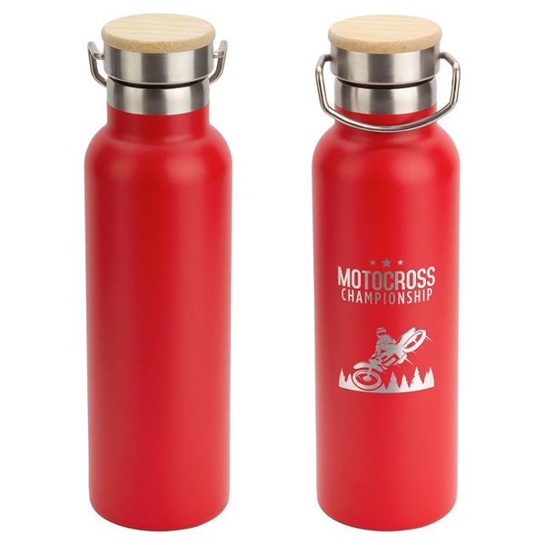 20 oz Vacuum Insulated Bottle with bamboo lid - 20 oz Vacuum Insulated Bottle with bamboo lid - Image 2 of 17