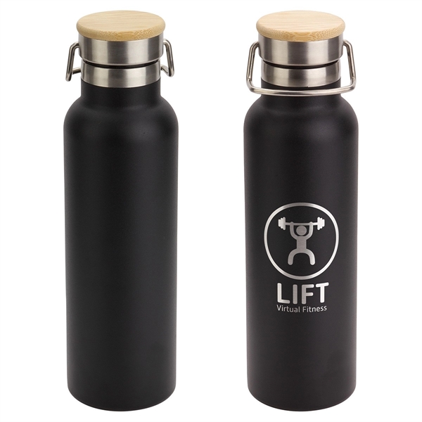 20 oz Vacuum Insulated Bottle with bamboo lid - 20 oz Vacuum Insulated Bottle with bamboo lid - Image 3 of 17