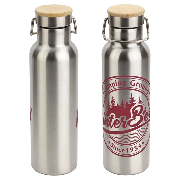 20 oz Vacuum Insulated Bottle with bamboo lid - 20 oz Vacuum Insulated Bottle with bamboo lid - Image 4 of 17