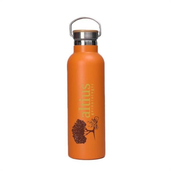 20 oz Vacuum Insulated Bottle with bamboo lid - 20 oz Vacuum Insulated Bottle with bamboo lid - Image 10 of 17