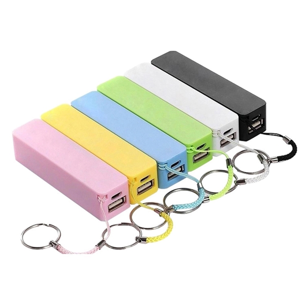 Plastic High Capacity USA made Power Bank w/ KeyRing + Cable - Plastic High Capacity USA made Power Bank w/ KeyRing + Cable - Image 0 of 1