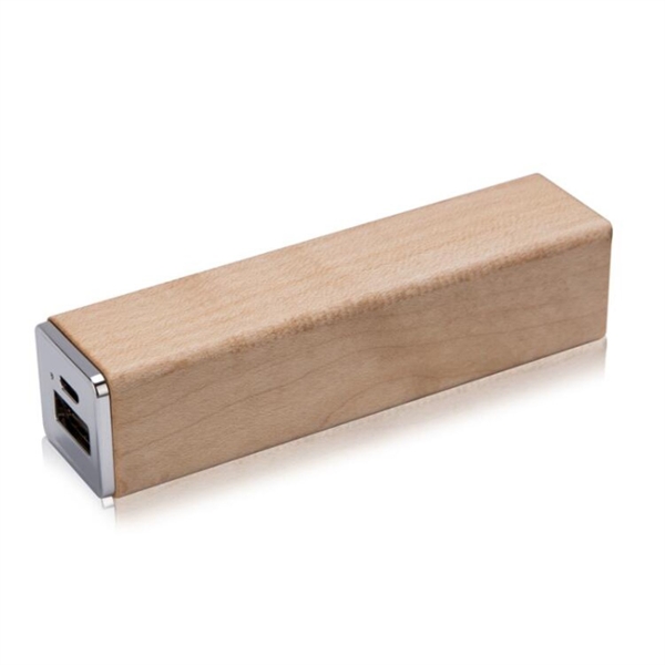 2200 mAh Eco-Friendly Wooden Power Bank - 2200 mAh Eco-Friendly Wooden Power Bank - Image 1 of 8