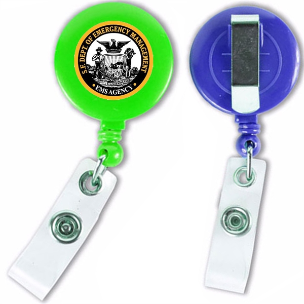 Retractable Round Badge Reel w/ Belt Clip - Retractable Round Badge Reel w/ Belt Clip - Image 13 of 15