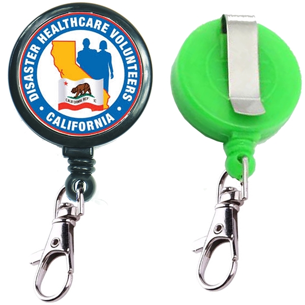 Large Retractable Badge Reels w/ Lobster Claw & Belt Clip - Large Retractable Badge Reels w/ Lobster Claw & Belt Clip - Image 0 of 1