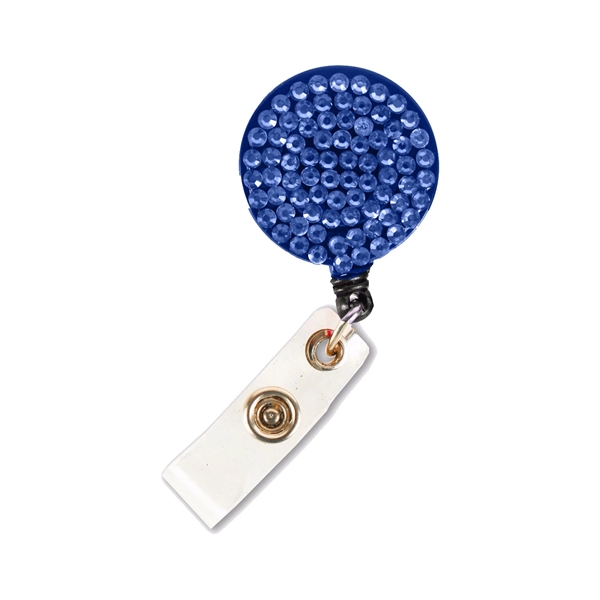 Bling Rhinestone Round Badge Reels w/ Bulldog Clip backing - Bling Rhinestone Round Badge Reels w/ Bulldog Clip backing - Image 3 of 8
