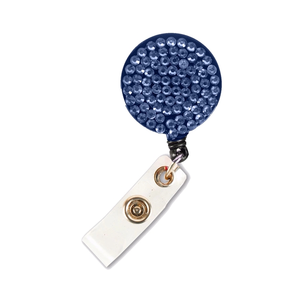 Bling Rhinestone Round Badge Reels w/ Bulldog Clip backing - Bling Rhinestone Round Badge Reels w/ Bulldog Clip backing - Image 5 of 8