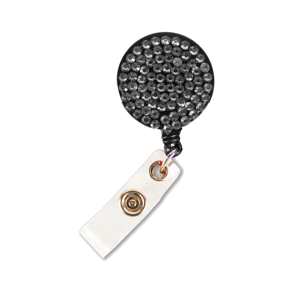 Bling Rhinestone Round Badge Reels w/ Bulldog Clip backing - Bling Rhinestone Round Badge Reels w/ Bulldog Clip backing - Image 8 of 8