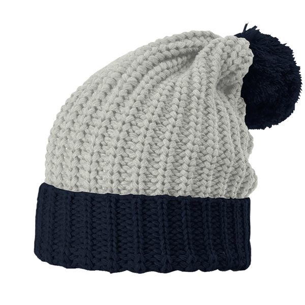 Richardson® Chunky Cable Beanie with Cuff and Pom - Richardson® Chunky Cable Beanie with Cuff and Pom - Image 0 of 8