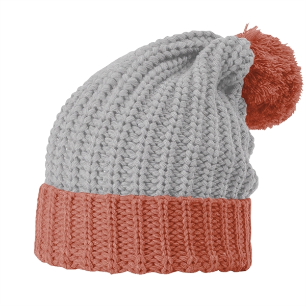 Richardson® Chunky Cable Beanie with Cuff and Pom - Richardson® Chunky Cable Beanie with Cuff and Pom - Image 2 of 8
