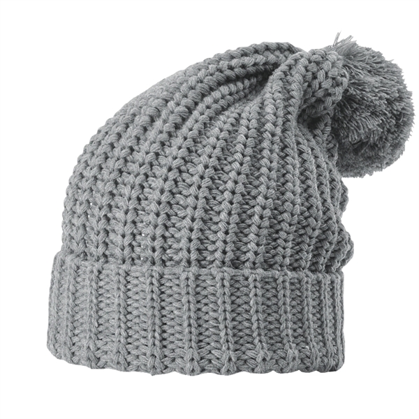 Richardson® Chunky Cable Beanie with Cuff and Pom - Richardson® Chunky Cable Beanie with Cuff and Pom - Image 3 of 8