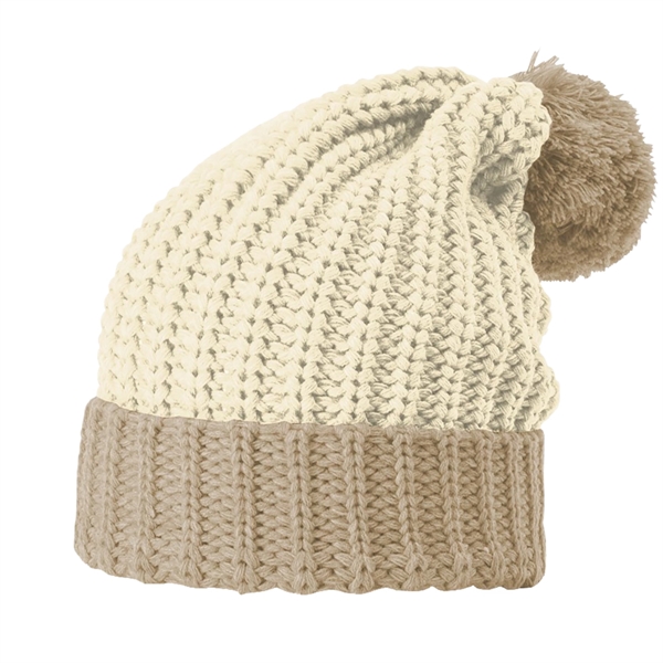 Richardson® Chunky Cable Beanie with Cuff and Pom - Richardson® Chunky Cable Beanie with Cuff and Pom - Image 5 of 8