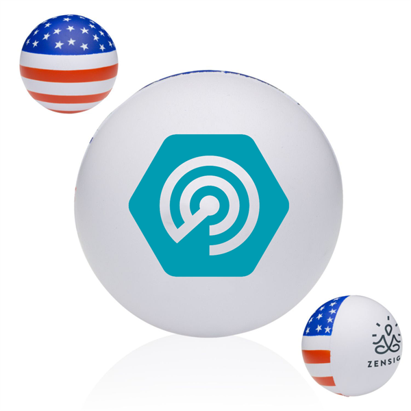 American Flag Stress Ball w/ Custom Logo; Anxiety Reliever - American Flag Stress Ball w/ Custom Logo; Anxiety Reliever - Image 0 of 1