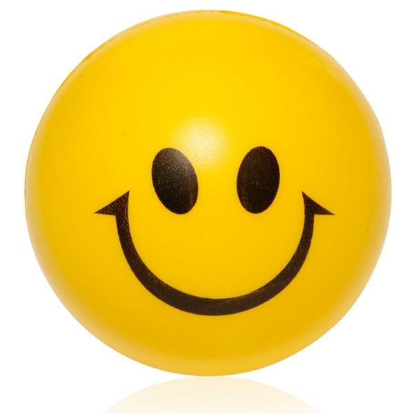 Smiley Face shaped Stress Ball Reliever w/ Custom Logo - Smiley Face shaped Stress Ball Reliever w/ Custom Logo - Image 0 of 1