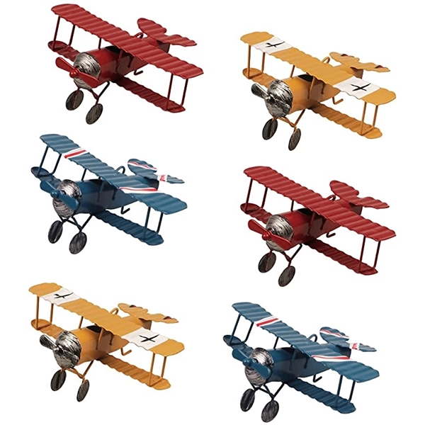 Vintage Retro Metal Aircraft, Biplane Plane Handicraft Model - Vintage Retro Metal Aircraft, Biplane Plane Handicraft Model - Image 2 of 3