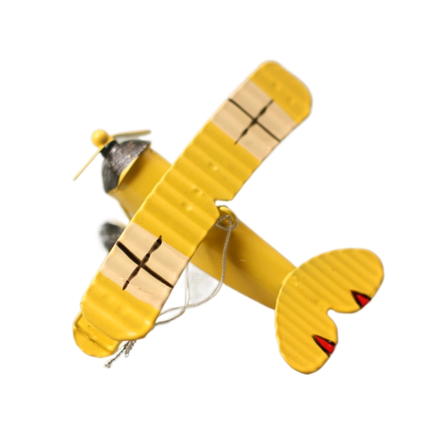Vintage Retro Metal Aircraft, Biplane Plane Handicraft Model - Vintage Retro Metal Aircraft, Biplane Plane Handicraft Model - Image 3 of 3