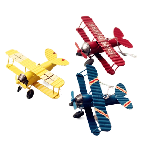 Vintage Retro Metal Aircraft, Biplane Plane Handicraft Model - Vintage Retro Metal Aircraft, Biplane Plane Handicraft Model - Image 0 of 3